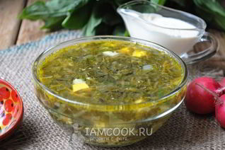 Щи из щавеля на курином бульоне