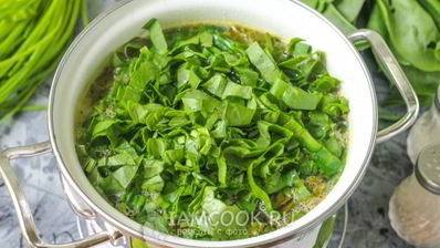 щи из щавеля на мясном бульоне