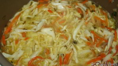 щи с квашеной капустой и молодым щавлем