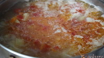 щи с мангольдом на курином бульоне