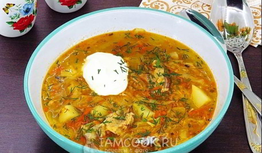 Рецепт щей с рыбными консервами в мультиварке