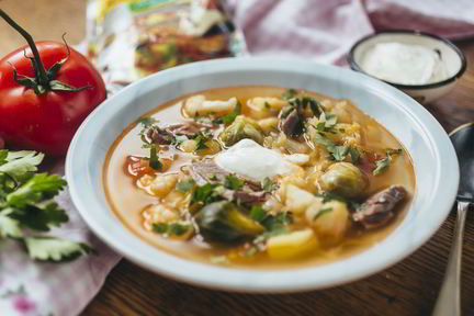 Щи с тремя видами капусты