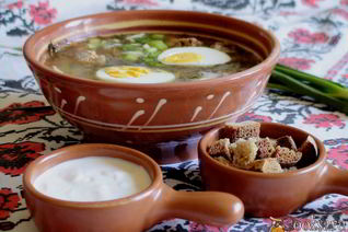 Щи весенние с рисом и щавелем