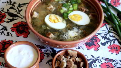 щи весенние с рисом и щавелем