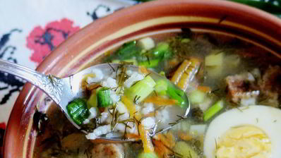 щи весенние с рисом и щавелем