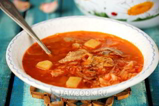 Свежие щи с курицей