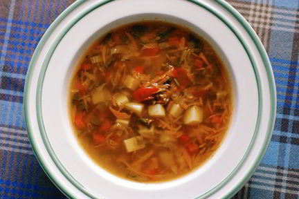 Вегетарианские щи со шпинатом