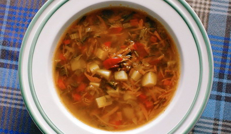 Рецепт вегетарианских щей со шпинатом