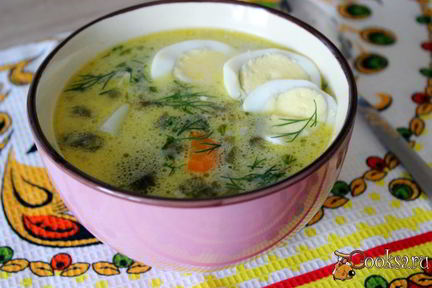 Зеленые летние щи со сметаной