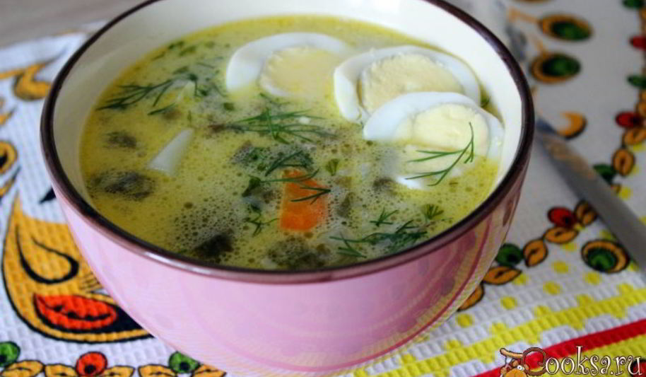 Рецепт зеленых летних щей со сметаной
