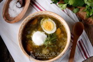 Зеленые щи со щавелем и яйцом
