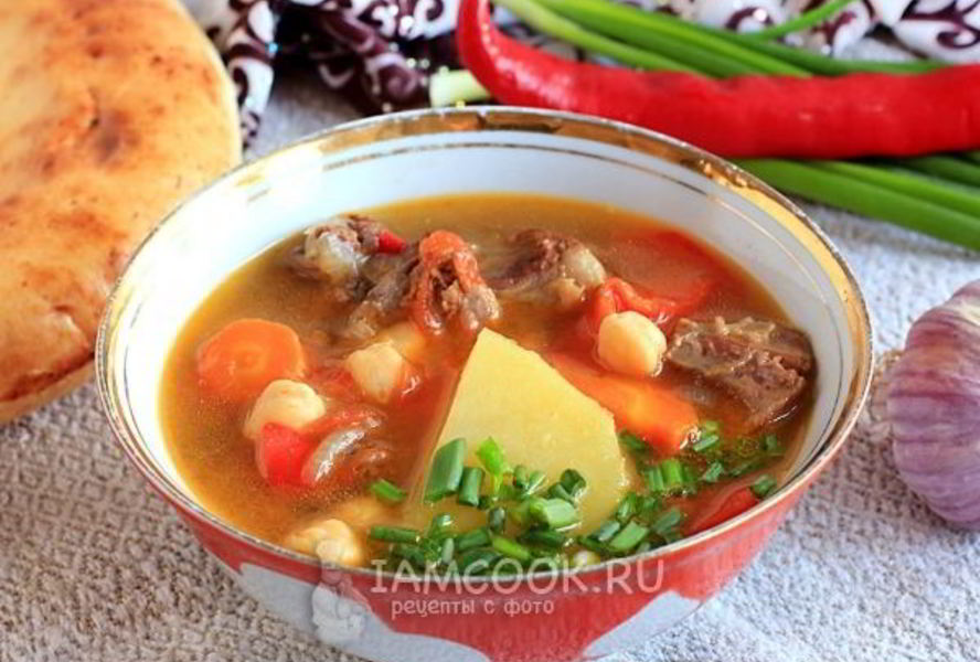Жареная шурпа по-узбекски
