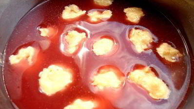 сладкий суп из ревеня с клецками