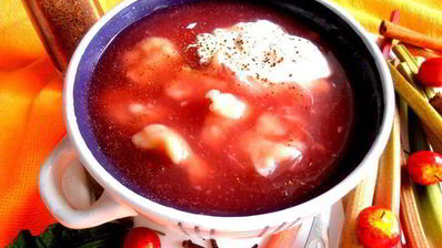 сладкий суп из ревеня с клецками