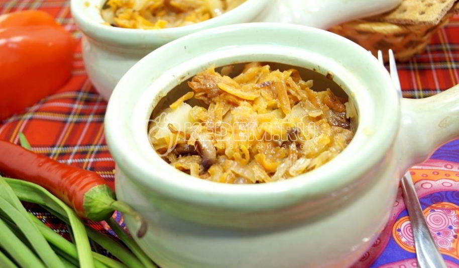 Рецепт грибной солянки в горшочке