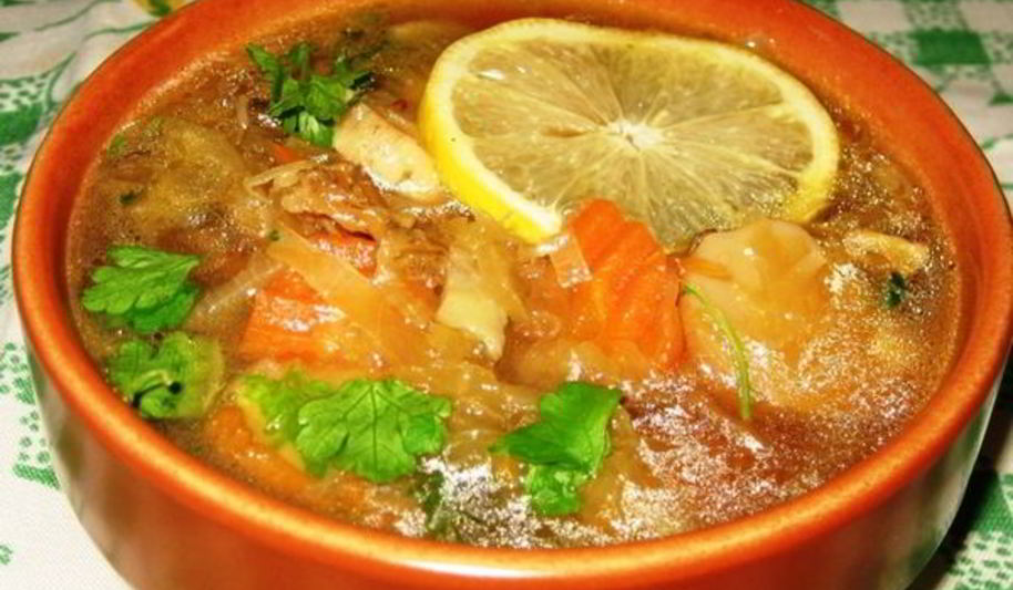 Рецепт куриной солянки с белыми грибами