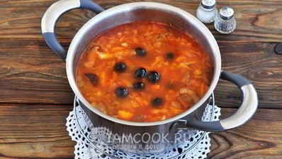 постная солянка из свежей капусты