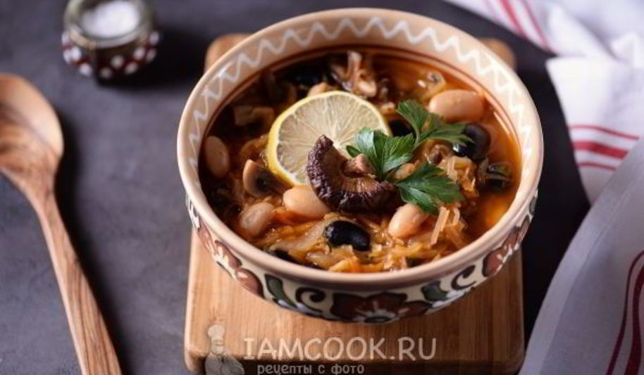 Рецепт постной солянки с фасолью