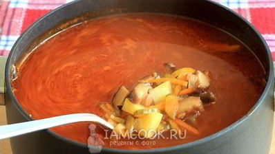 постная солянка с грибами