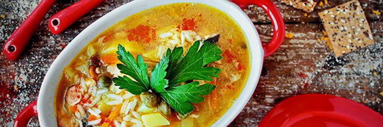 Солянка из горбуши с рисом и каперсами