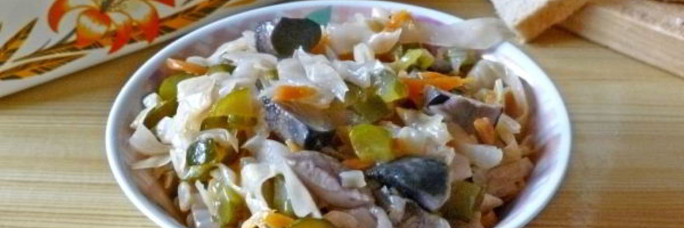 Солянка овощная с маринованными подосиновиками