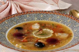 Солянка рыбная с грибами