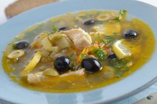 Солянка с лососем