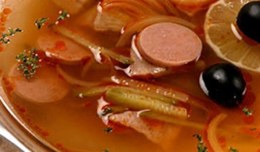 Рецепт солянки сборной мясной с ветчиной