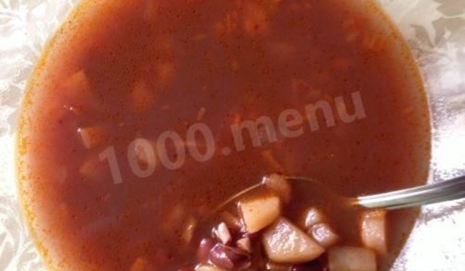 Рецепт супа из красной фасоли в томатном соусе