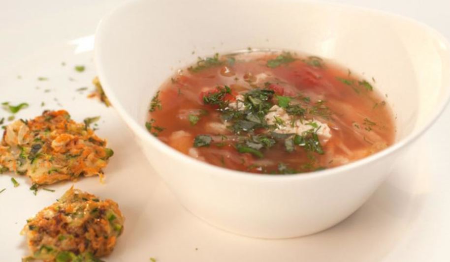 Рецепт супа из сельдерея и оладьи из цукини
