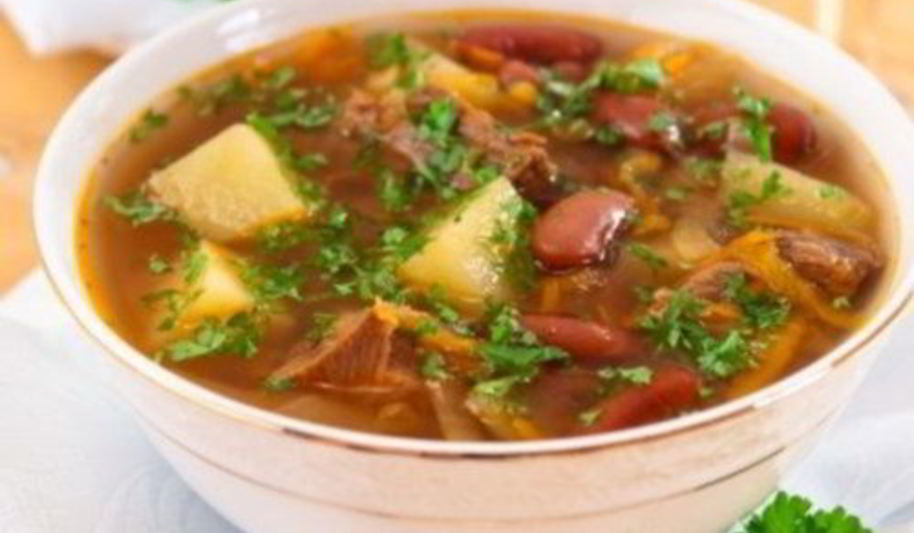 Рецепт супа из свинины с фасолью и картофелем по-украински