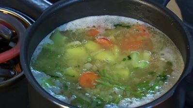 гороховый суп-пюре с беконом