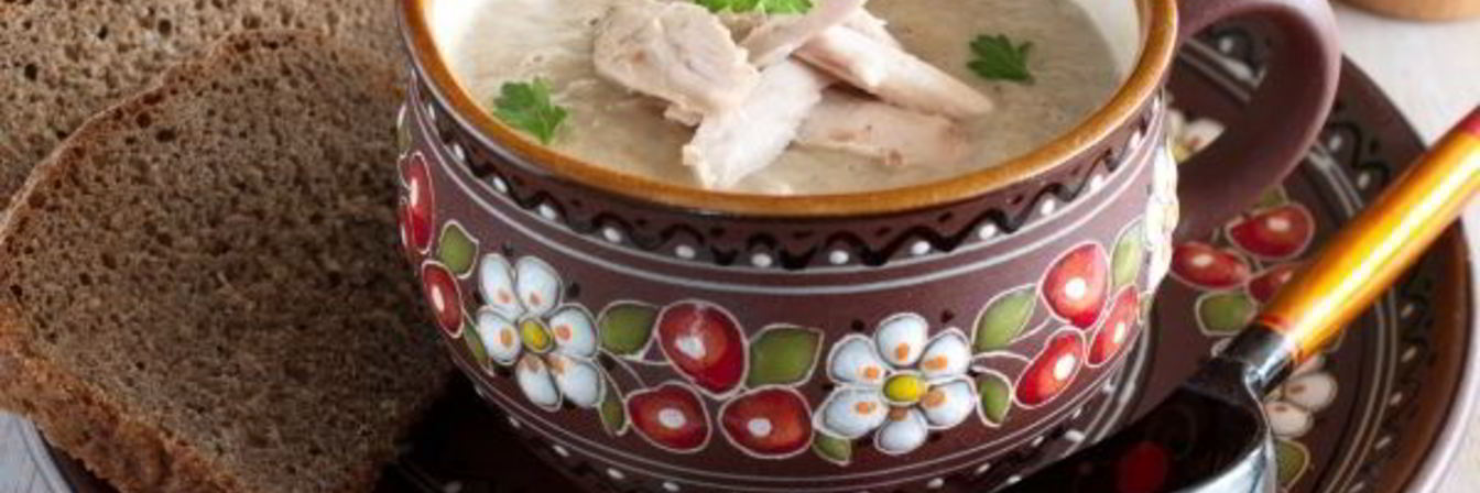 Грибной суп-пюре с курицей