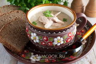 Грибной суп-пюре с курицей