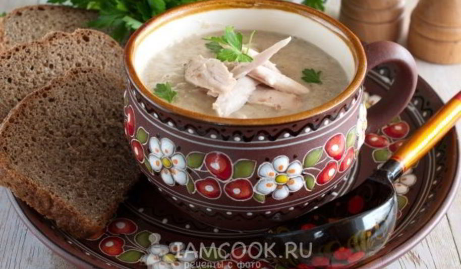 Рецепт грибного супа-пюре с курицей