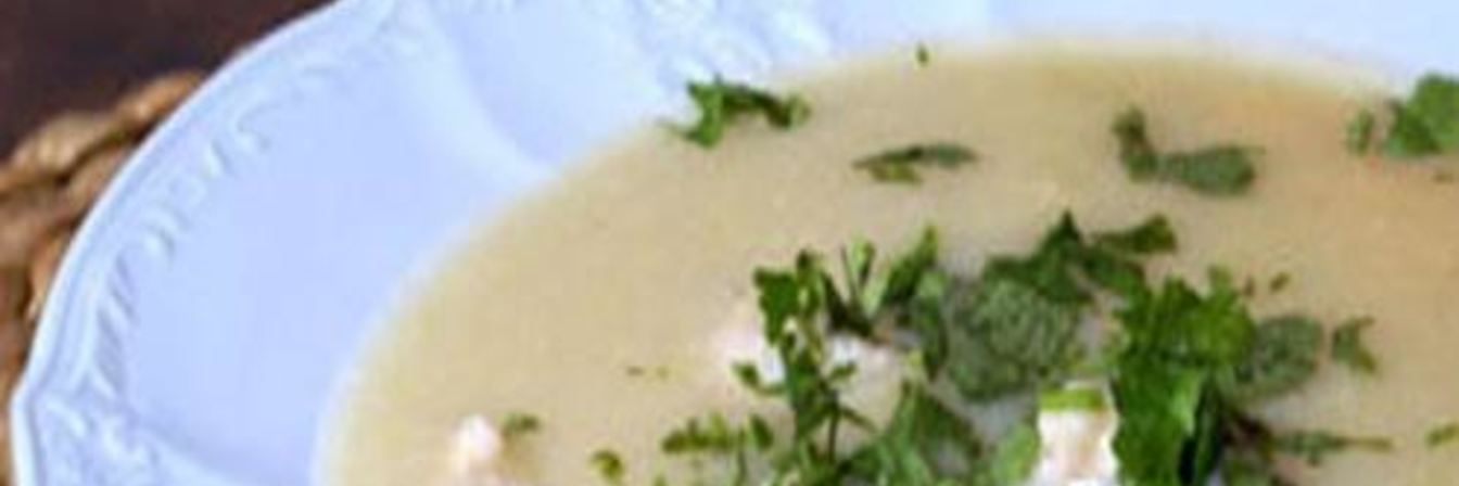 Картофельный суп-пюре с сельдереем и куриными клецками