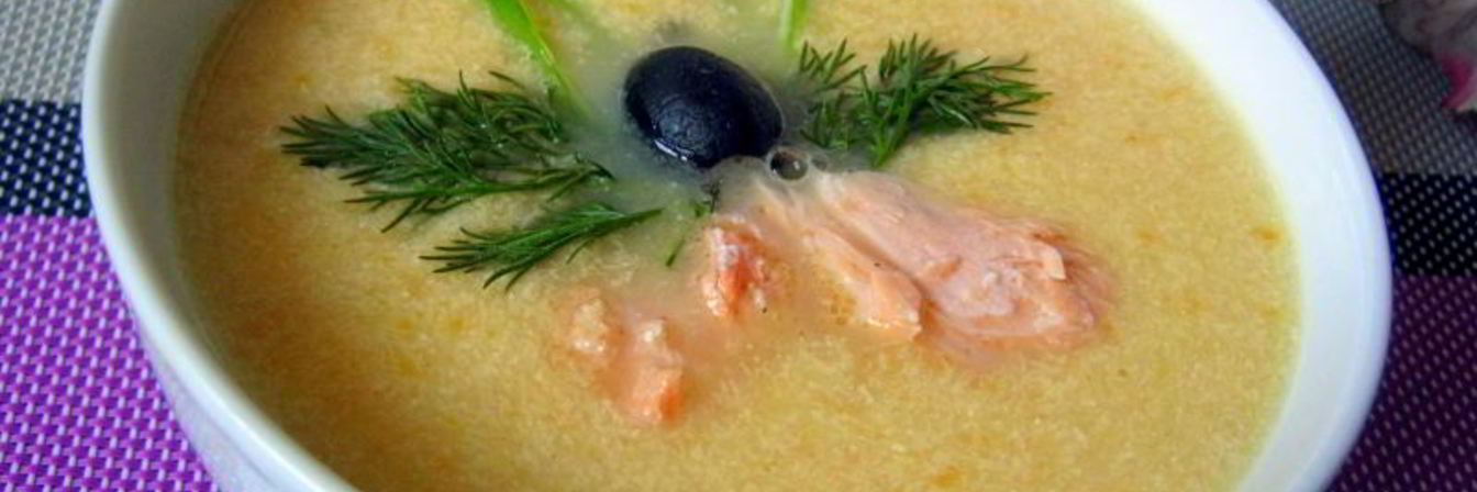 Сливочный суп-пюре с семгой