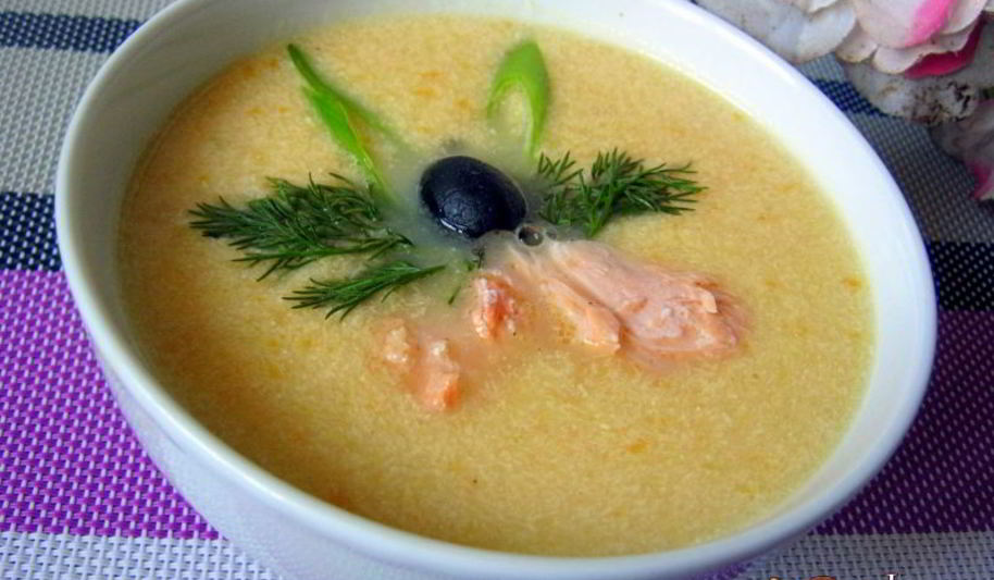 Рецепт сливочного супа-пюре с семгой