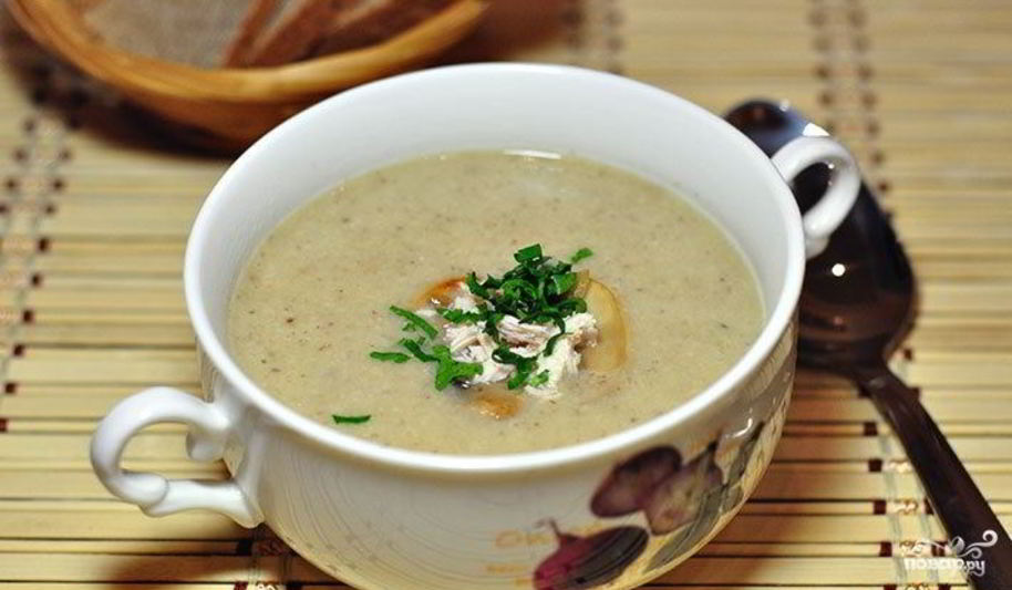 Рецепт супа-пюре грибного с сыром