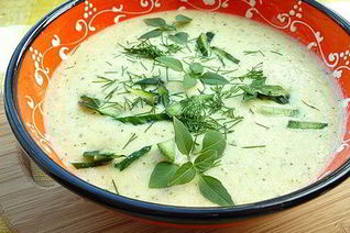 Суп-пюре из кабачков и зеленой фасоли