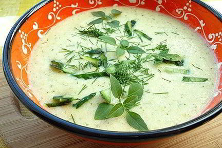 Суп-пюре из кабачков и зеленой фасоли