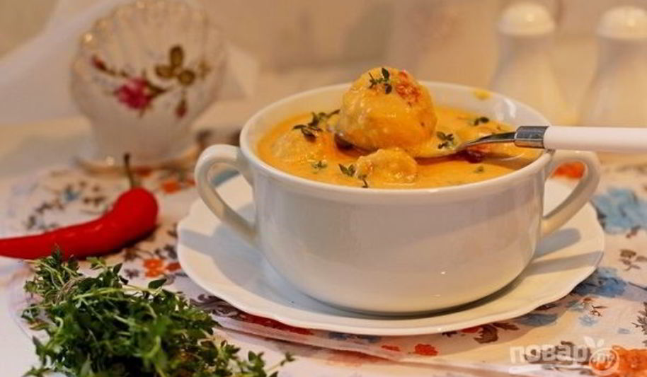 Рецепт супа-пюре из тыквы с фрикадельками