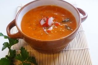 Суп-пюре из тыквы со шпинатом