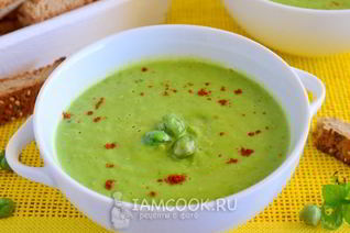 Суп-пюре из замороженного зеленого горошка