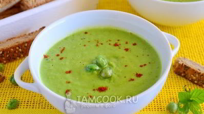 суп-пюре из замороженного зеленого горошка