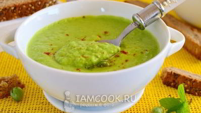 суп-пюре из замороженного зеленого горошка