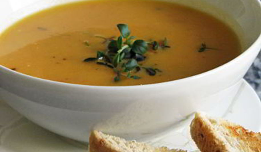 Рецепт супа-пюре из запеченной тыквы и томатов