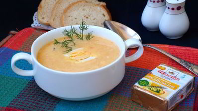 суп-пюре с овощами и плавленым сырком