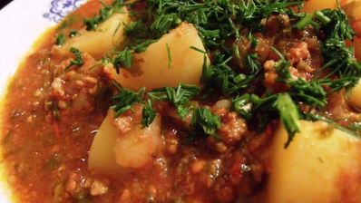 суп-пюре с рубленым мясом