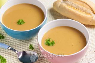 Суп-пюре с жареной картошкой